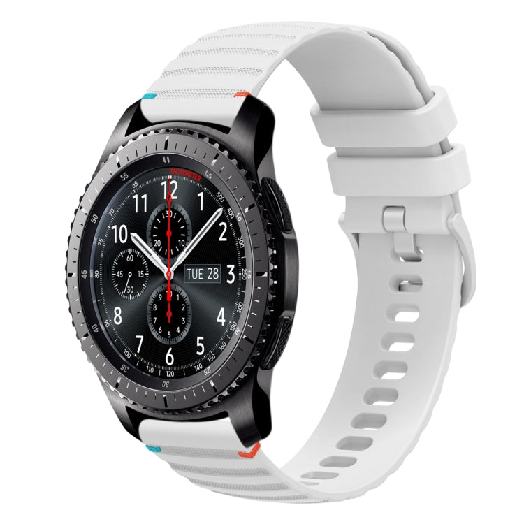 Wavy Dotted Stitched 22mm Silicone Watch Band, For Samsung Galaxy Gear S3 Frontier, For Samsung Galaxy Watch 3 45mm