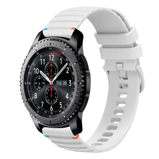 Wavy Dotted Stitched 22mm Silicone Watch Band, For Samsung Galaxy Gear S3 Frontier, For Samsung Galaxy Watch 3 45mm