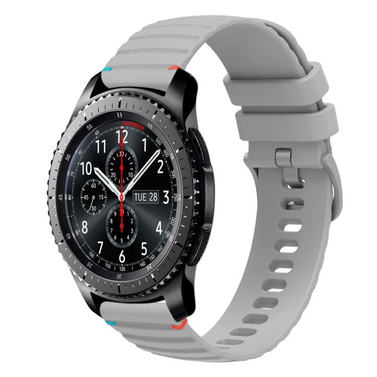 Wavy Dotted Stitched 22mm Silicone Watch Band, For Samsung Galaxy Gear S3 Frontier, For Samsung Galaxy Watch 3 45mm