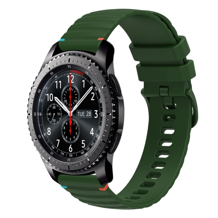 Wavy Dotted Stitched 22mm Silicone Watch Band, For Samsung Galaxy Gear S3 Frontier, For Samsung Galaxy Watch 3 45mm