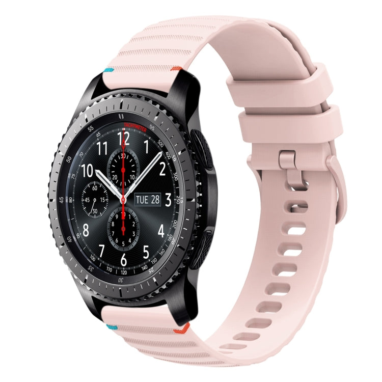 Wavy Dotted Stitched 22mm Silicone Watch Band, For Samsung Galaxy Gear S3 Frontier, For Samsung Galaxy Watch 3 45mm