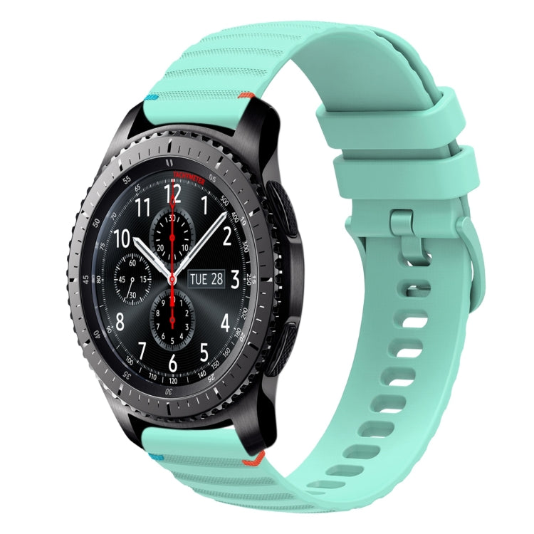 Wavy Dotted Stitched 22mm Silicone Watch Band, For Samsung Galaxy Gear S3 Frontier, For Samsung Galaxy Watch 3 45mm