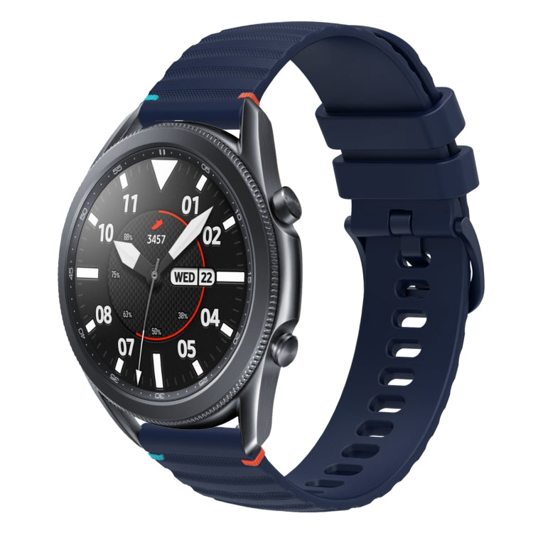 Wavy Dotted Stitched 22mm Silicone Watch Band, For Samsung Galaxy Gear S3 Frontier, For Samsung Galaxy Watch 3 45mm