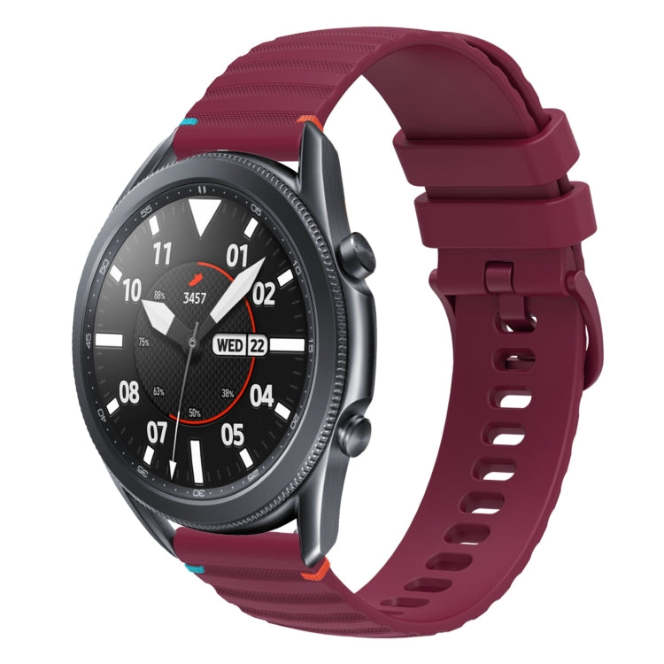 Wavy Dotted Stitched 22mm Silicone Watch Band, For Samsung Galaxy Gear S3 Frontier, For Samsung Galaxy Watch 3 45mm