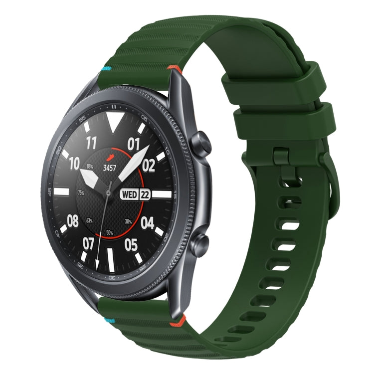 Wavy Dotted Stitched 22mm Silicone Watch Band, For Samsung Galaxy Gear S3 Frontier, For Samsung Galaxy Watch 3 45mm