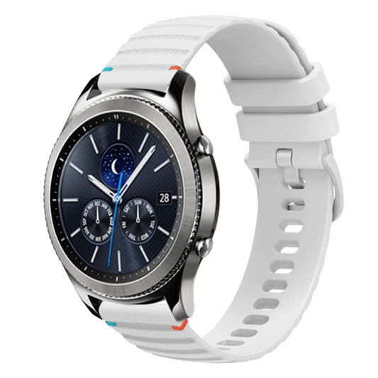Wavy Dotted Stitched 22mm Silicone Watch Band, For Samsung Galaxy Gear S3 Classic, For Samsung Galaxy Watch 46mm