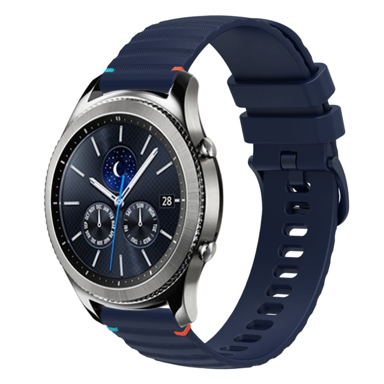 Wavy Dotted Stitched 22mm Silicone Watch Band, For Samsung Galaxy Gear S3 Classic, For Samsung Galaxy Watch 46mm