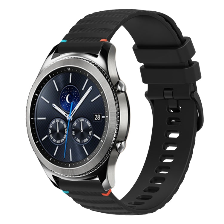 Wavy Dotted Stitched 22mm Silicone Watch Band, For Samsung Galaxy Gear S3 Classic, For Samsung Galaxy Watch 46mm
