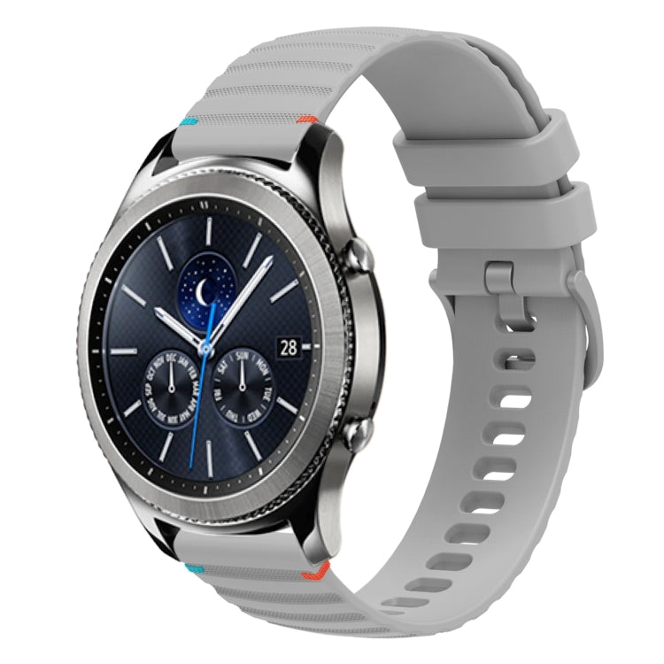 Wavy Dotted Stitched 22mm Silicone Watch Band, For Samsung Galaxy Gear S3 Classic, For Samsung Galaxy Watch 46mm