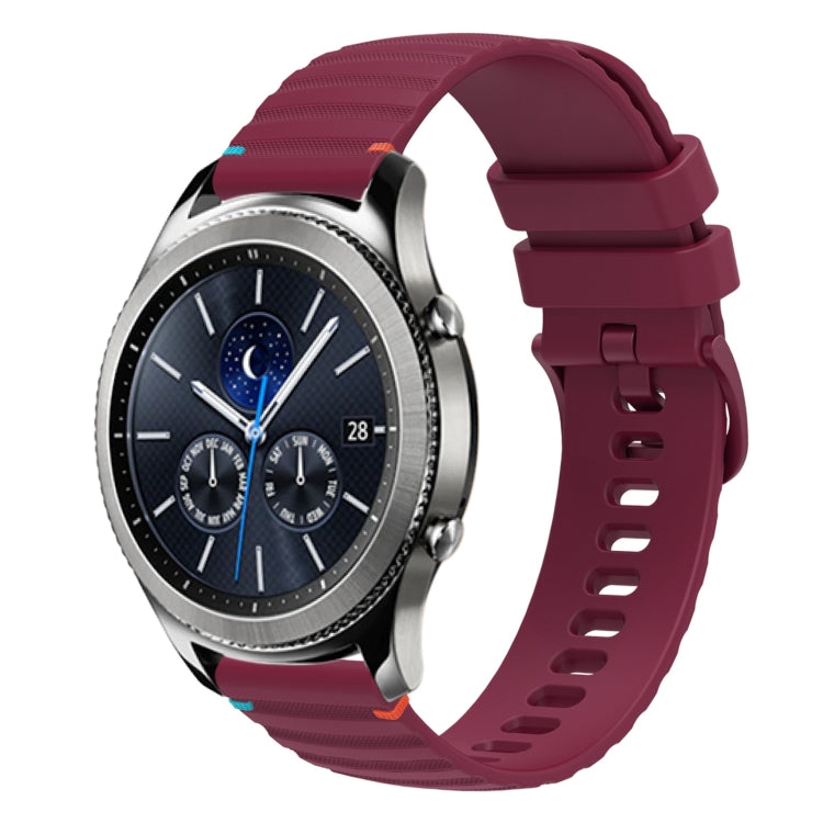 Wavy Dotted Stitched 22mm Silicone Watch Band, For Samsung Galaxy Gear S3 Classic, For Samsung Galaxy Watch 46mm