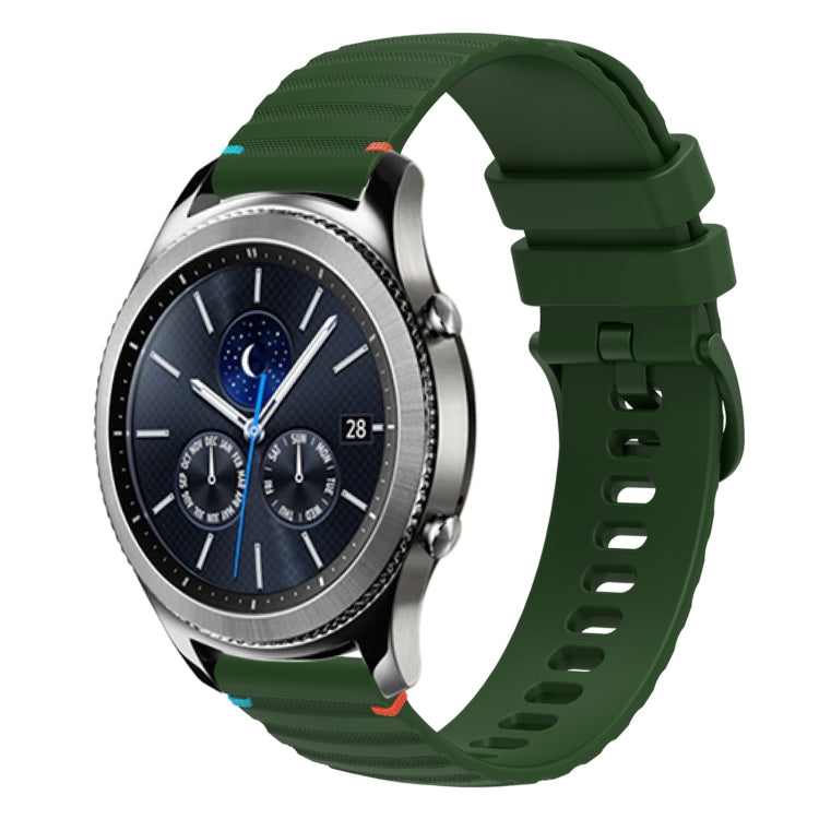 Wavy Dotted Stitched 22mm Silicone Watch Band, For Samsung Galaxy Gear S3 Classic, For Samsung Galaxy Watch 46mm