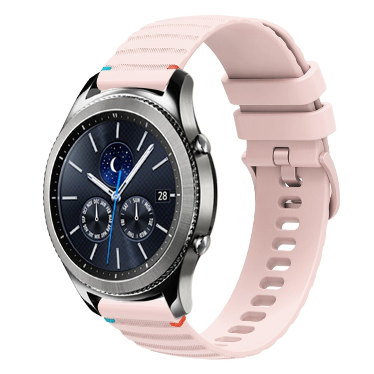Wavy Dotted Stitched 22mm Silicone Watch Band, For Samsung Galaxy Gear S3 Classic, For Samsung Galaxy Watch 46mm