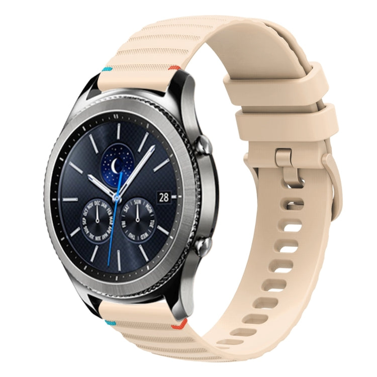 Wavy Dotted Stitched 22mm Silicone Watch Band, For Samsung Galaxy Gear S3 Classic, For Samsung Galaxy Watch 46mm