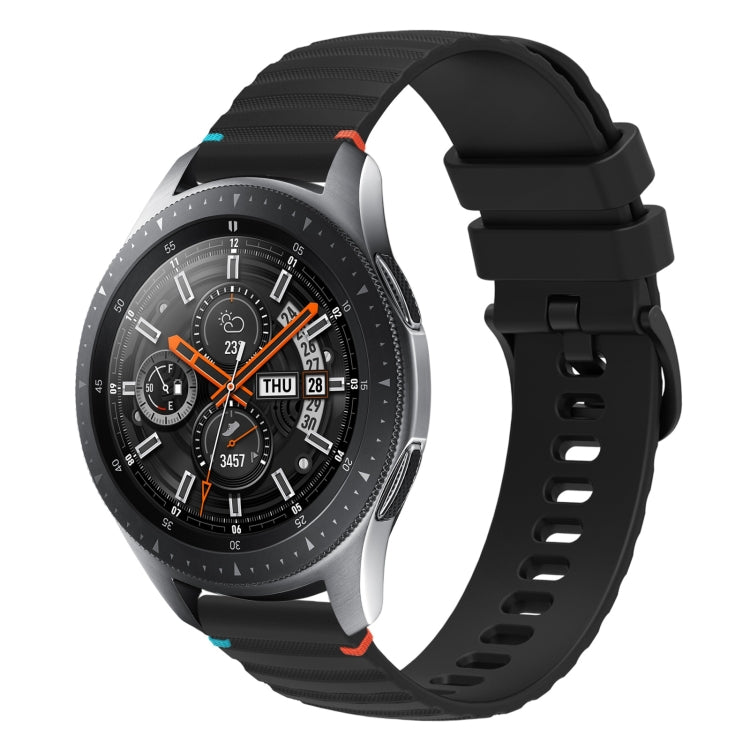 Wavy Dotted Stitched 22mm Silicone Watch Band, For Samsung Galaxy Gear S3 Classic, For Samsung Galaxy Watch 46mm