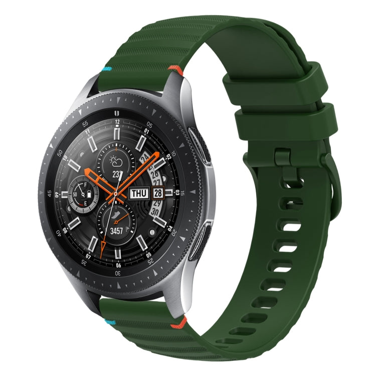 Wavy Dotted Stitched 22mm Silicone Watch Band, For Samsung Galaxy Gear S3 Classic, For Samsung Galaxy Watch 46mm
