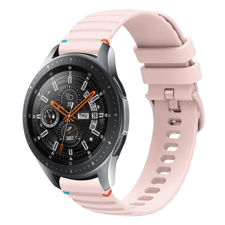 Wavy Dotted Stitched 22mm Silicone Watch Band, For Samsung Galaxy Gear S3 Classic, For Samsung Galaxy Watch 46mm