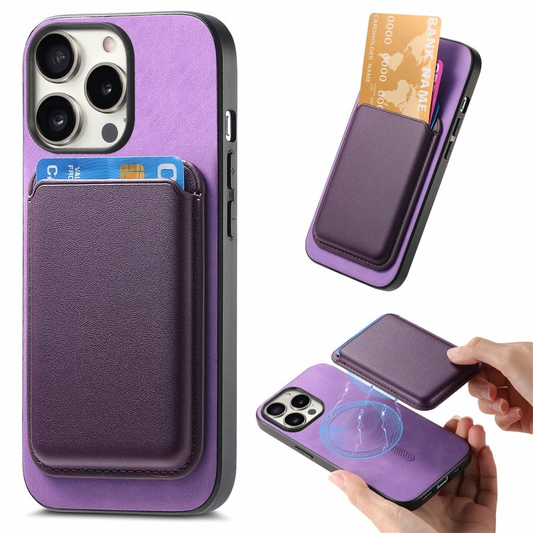 Retro Magsafe Card Bag PU Back Cover Phone Case