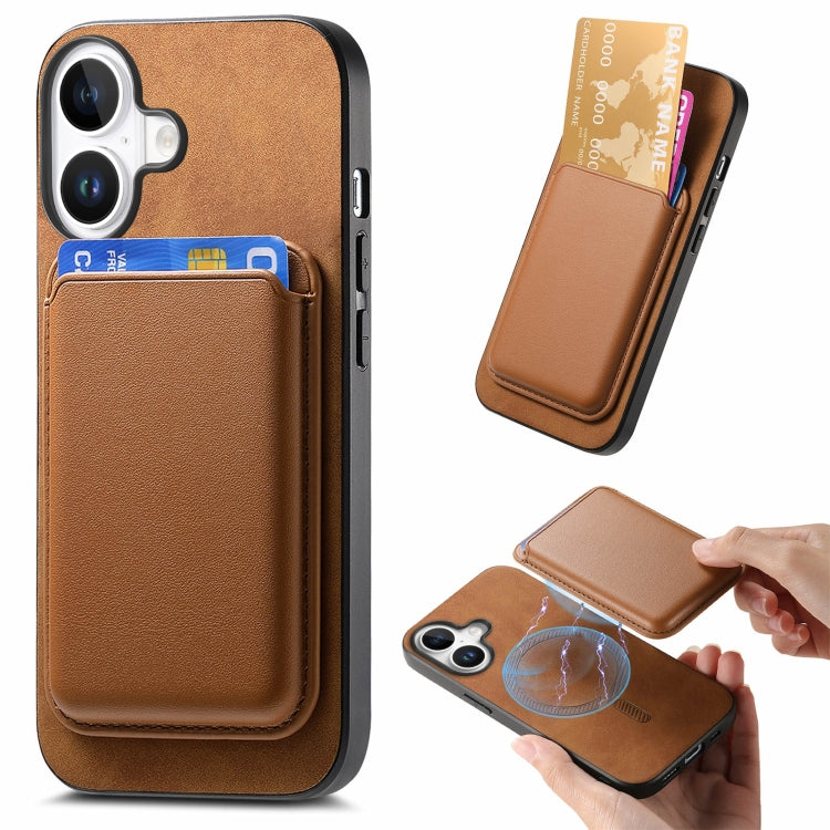 Retro Magsafe Card Bag PU Back Cover Phone Case