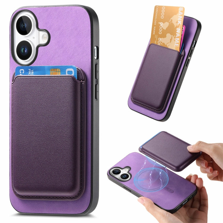 Retro Magsafe Card Bag PU Back Cover Phone Case