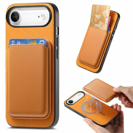 Retro Magsafe Card Bag PU Back Cover Phone Case