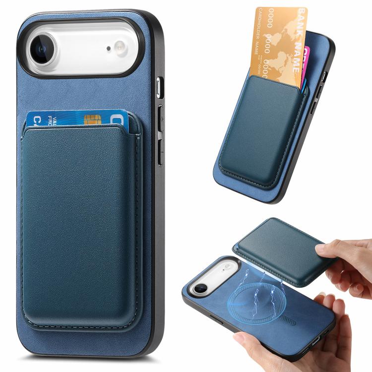 Retro Magsafe Card Bag PU Back Cover Phone Case