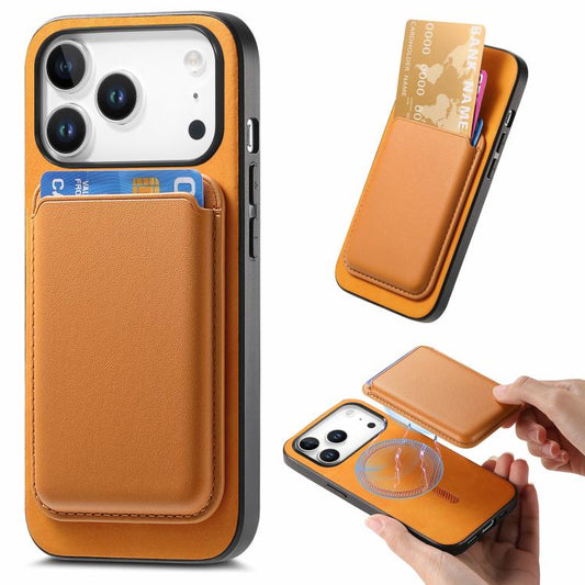 Retro Magsafe Card Bag PU Back Cover Phone Case