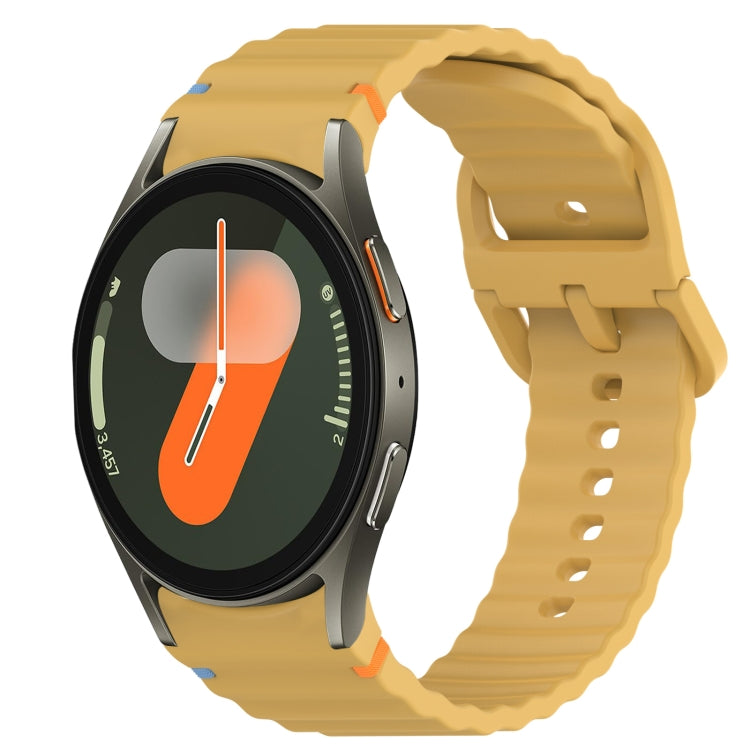 Wavy Grain Stitched Quick Release Silicone Watch Band, For Samsung Galaxy Watch FE 40mm, For Samsung Galaxy Watch 7 44mm