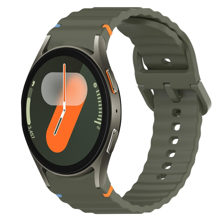 Wavy Grain Stitched Quick Release Silicone Watch Band, For Samsung Galaxy Watch FE 40mm, For Samsung Galaxy Watch 7 44mm