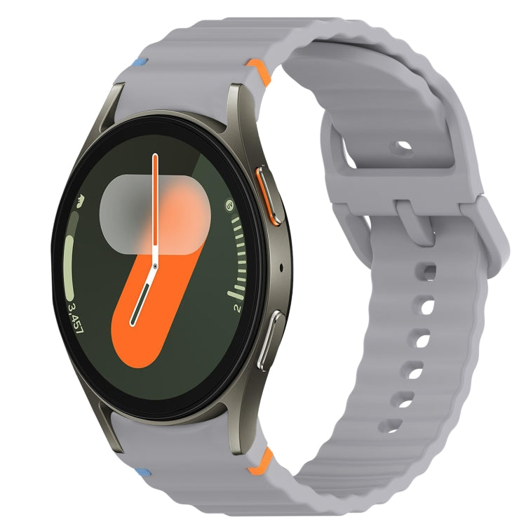 Wavy Grain Stitched Quick Release Silicone Watch Band, For Samsung Galaxy Watch FE 40mm, For Samsung Galaxy Watch 7 44mm