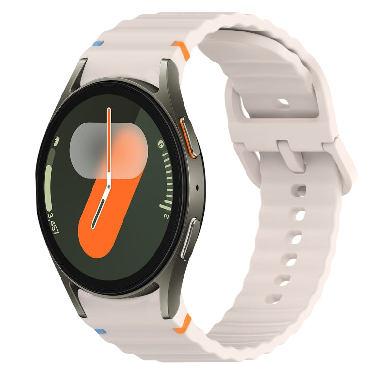 Wavy Grain Stitched Quick Release Silicone Watch Band, For Samsung Galaxy Watch FE 40mm, For Samsung Galaxy Watch 7 44mm
