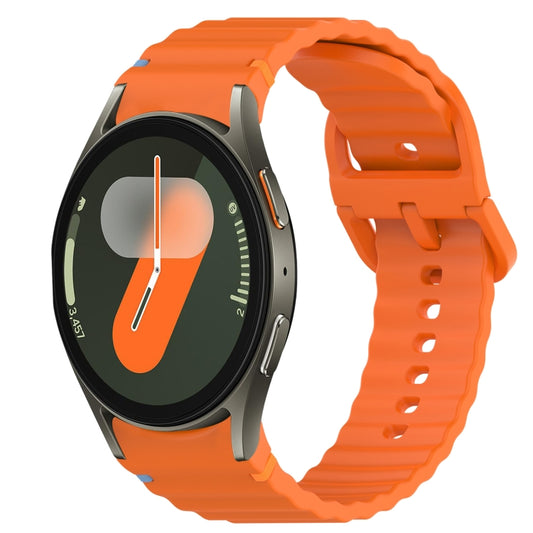 Wavy Grain Stitched Quick Release Silicone Watch Band, For Samsung Galaxy Watch 7 40mm, For Samsung Galaxy Watch 6 Classic 47mm