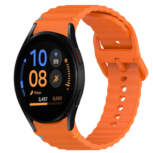 Wavy Grain Stitched Quick Release Silicone Watch Band, For Samsung Galaxy Watch FE 40mm, For Samsung Galaxy Watch 7 44mm