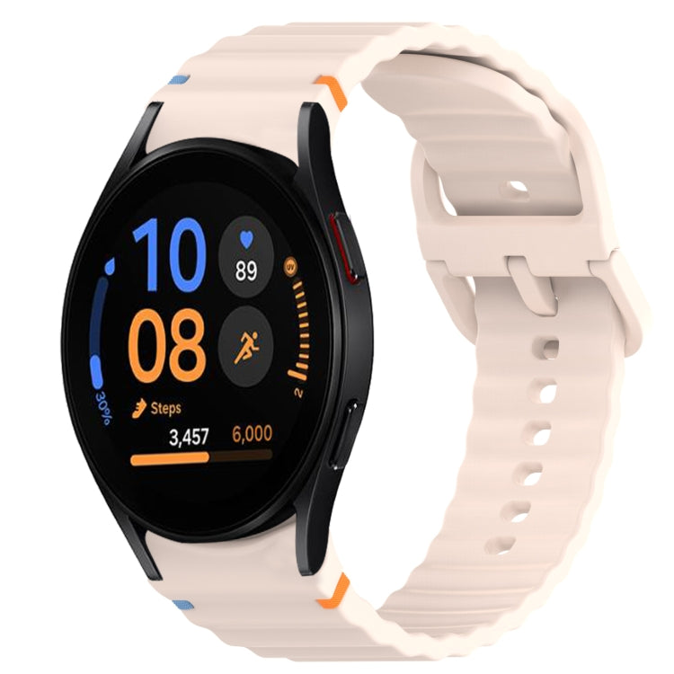 Wavy Grain Stitched Quick Release Silicone Watch Band, For Samsung Galaxy Watch FE 40mm, For Samsung Galaxy Watch 7 44mm