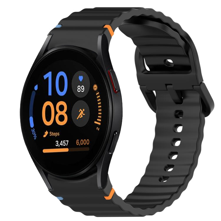 Wavy Grain Stitched Quick Release Silicone Watch Band, For Samsung Galaxy Watch FE 40mm, For Samsung Galaxy Watch 7 44mm