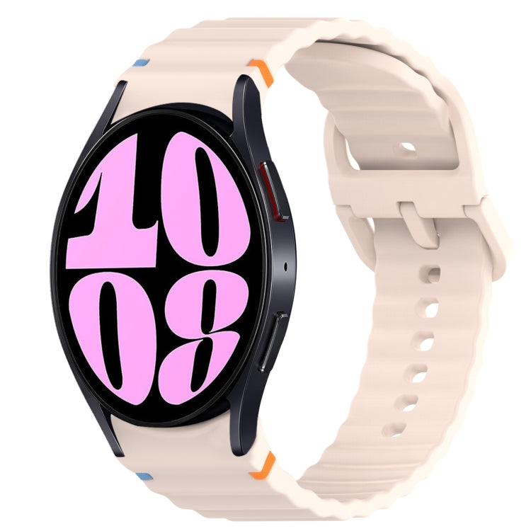 Wavy Grain Stitched Quick Release Silicone Watch Band, For Samsung Galaxy Watch 6 44mm, For Samsung Galaxy Watch 6 40mm