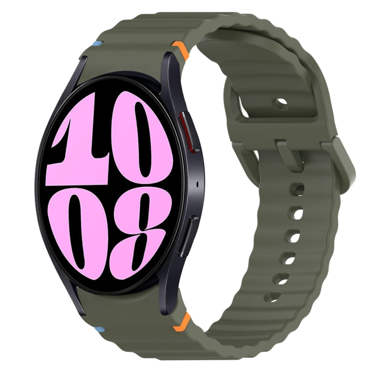 Wavy Grain Stitched Quick Release Silicone Watch Band, For Samsung Galaxy Watch 6 44mm, For Samsung Galaxy Watch 6 40mm
