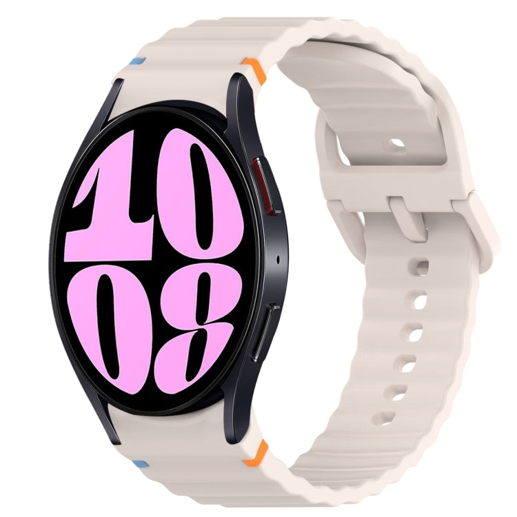 Wavy Grain Stitched Quick Release Silicone Watch Band, For Samsung Galaxy Watch 6 44mm, For Samsung Galaxy Watch 6 40mm