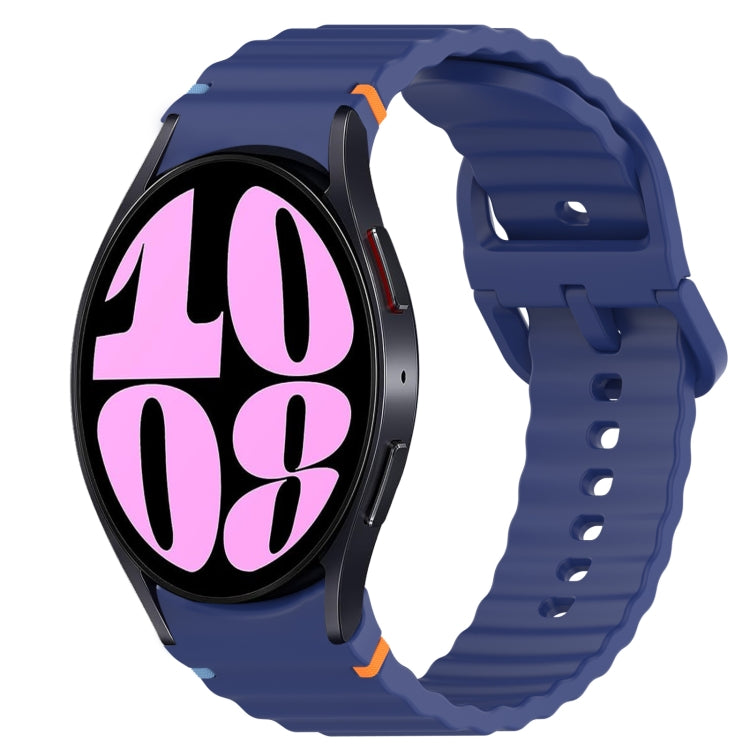Wavy Grain Stitched Quick Release Silicone Watch Band, For Samsung Galaxy Watch 6 44mm, For Samsung Galaxy Watch 6 40mm