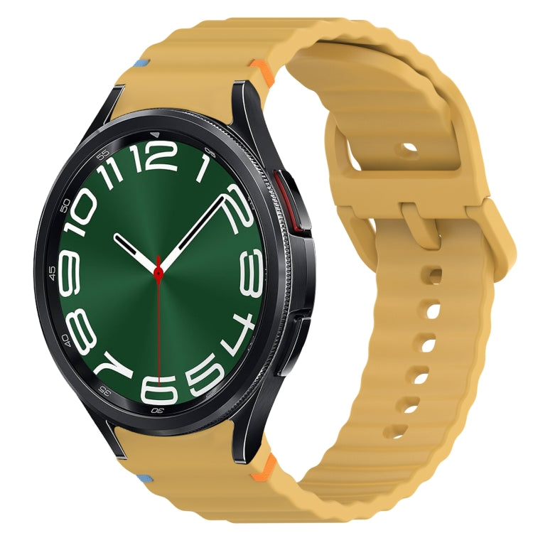 Wavy Grain Stitched Quick Release Silicone Watch Band, For Samsung Galaxy Watch 7 40mm, For Samsung Galaxy Watch 6 Classic 47mm