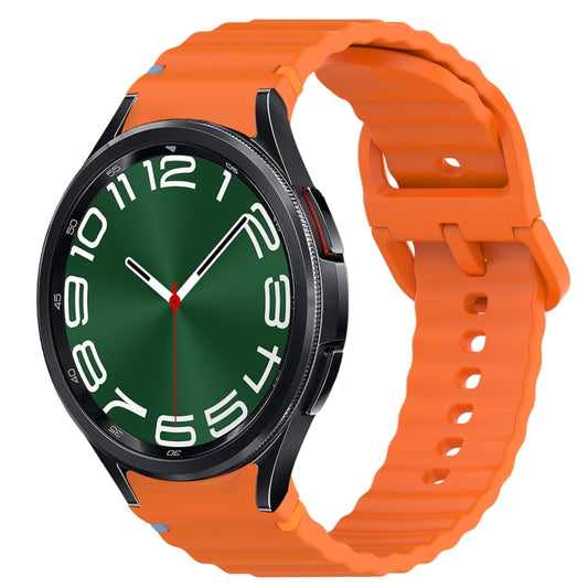 Wavy Grain Stitched Quick Release Silicone Watch Band, For Samsung Galaxy Watch 6 Classic 43mm, For Samsung Galaxy Watch 5 Pro Golf Edition