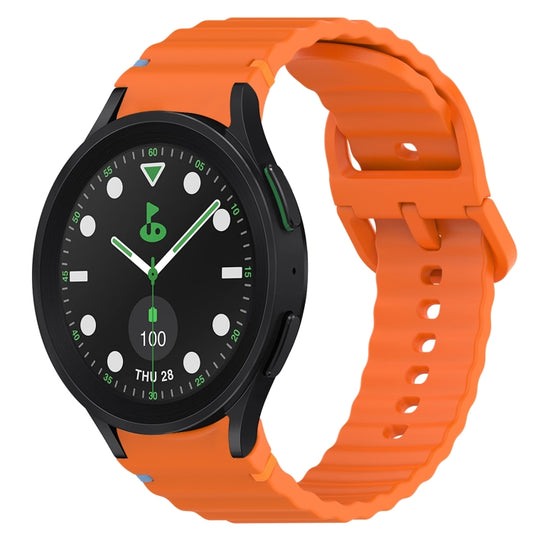 Wavy Grain Stitched Quick Release Silicone Watch Band, For Samsung Galaxy Watch 5 Golf Edition, For Samsung Galaxy Watch 5  44mm