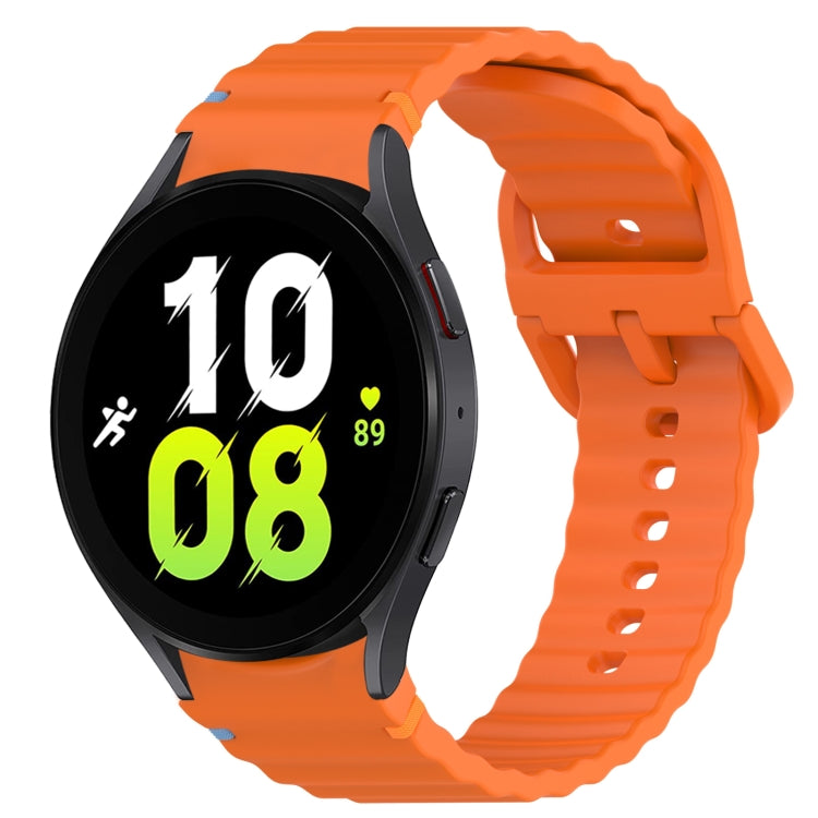 Wavy Grain Stitched Quick Release Silicone Watch Band, For Samsung Galaxy Watch 5 Pro  45mm, For Samsung Galaxy Watch 5  40mm
