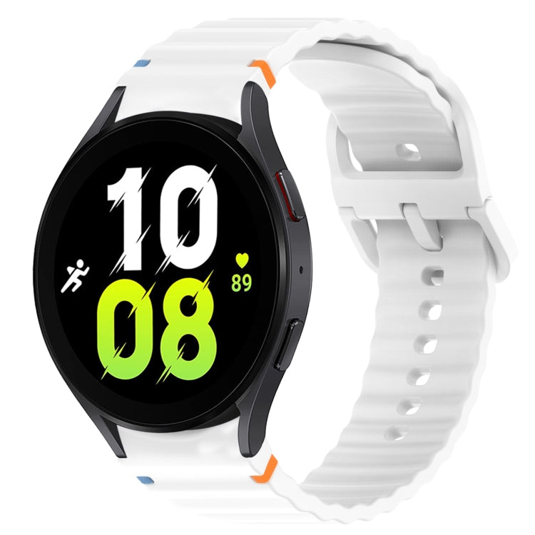 Wavy Grain Stitched Quick Release Silicone Watch Band, For Samsung Galaxy Watch 5 Pro  45mm, For Samsung Galaxy Watch 5  40mm