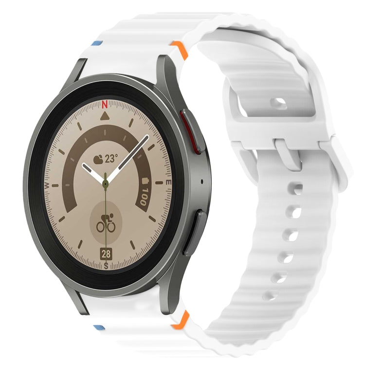 Wavy Grain Stitched Quick Release Silicone Watch Band, For Samsung Galaxy Watch 5 Pro  45mm, For Samsung Galaxy Watch 5  40mm