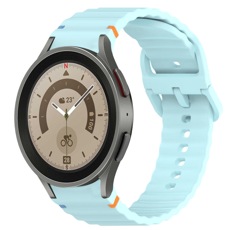 Wavy Grain Stitched Quick Release Silicone Watch Band, For Samsung Galaxy Watch 5 Pro  45mm, For Samsung Galaxy Watch 5  40mm