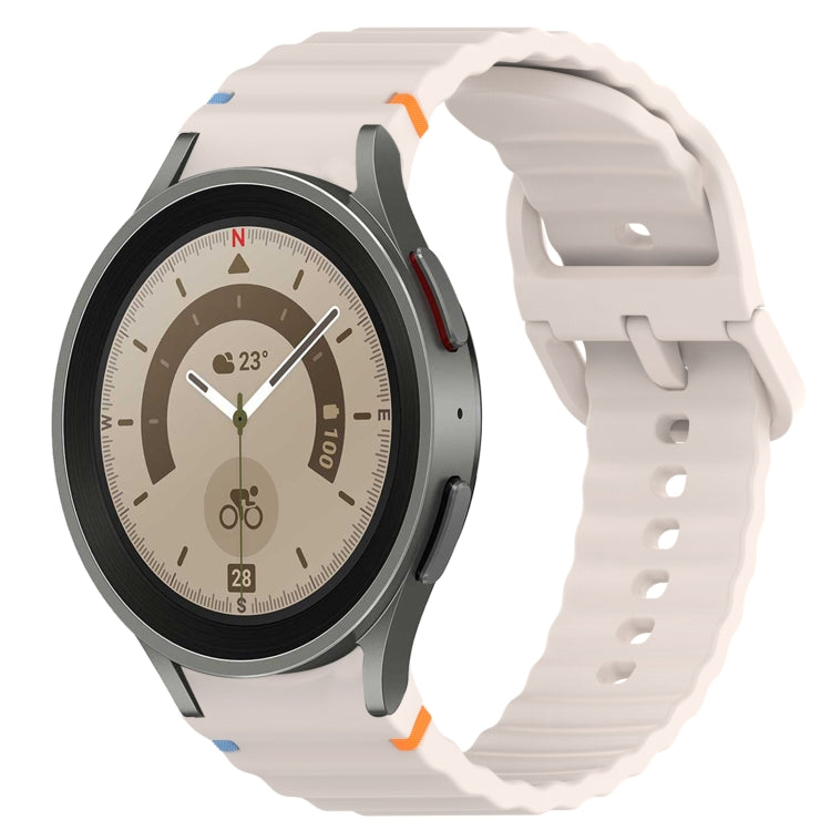 Wavy Grain Stitched Quick Release Silicone Watch Band, For Samsung Galaxy Watch 5 Pro  45mm, For Samsung Galaxy Watch 5  40mm