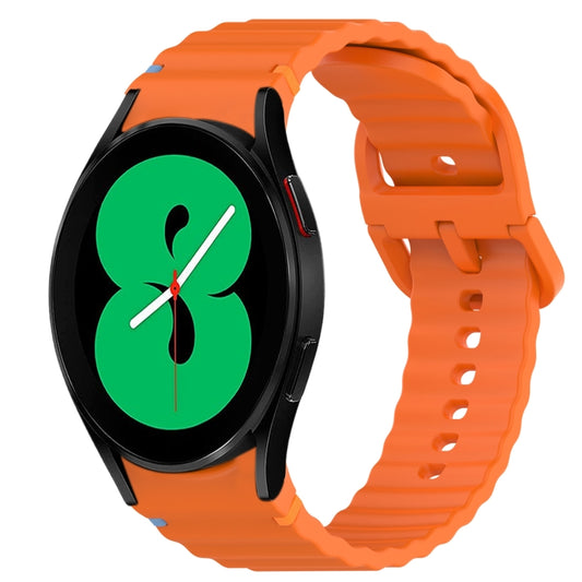 Wavy Grain Stitched Quick Release Silicone Watch Band, For Samsung Galaxy Watch 4 44mm, For Samsung Galaxy Watch 4 40mm