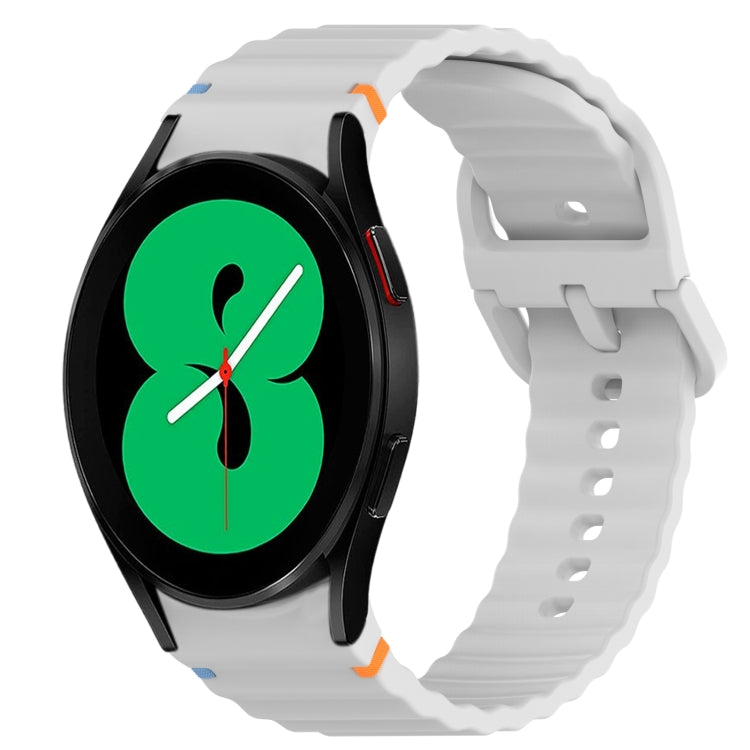 Wavy Grain Stitched Quick Release Silicone Watch Band, For Samsung Galaxy Watch 4 44mm, For Samsung Galaxy Watch 4 40mm