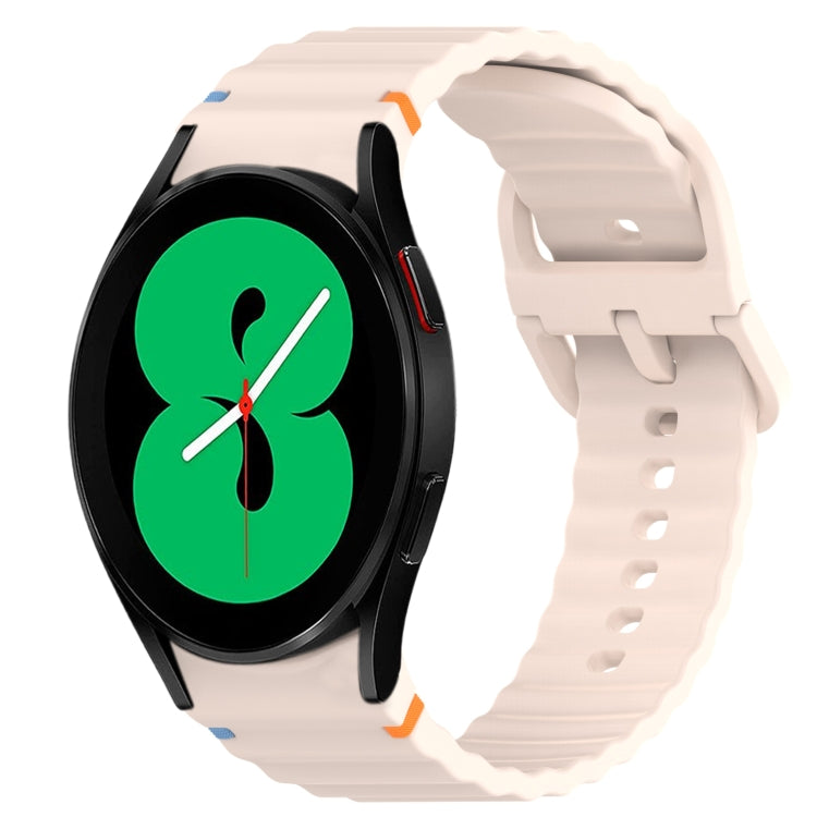 Wavy Grain Stitched Quick Release Silicone Watch Band, For Samsung Galaxy Watch 4 44mm, For Samsung Galaxy Watch 4 40mm