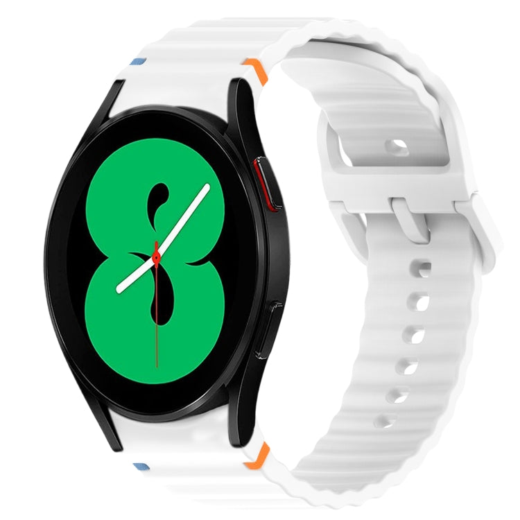 Wavy Grain Stitched Quick Release Silicone Watch Band, For Samsung Galaxy Watch 4 44mm, For Samsung Galaxy Watch 4 40mm